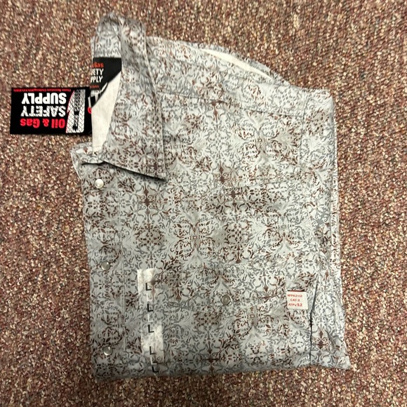 Flame Resistant Western Stonewash Pearl Snap Shirt - Picture 3 of 5